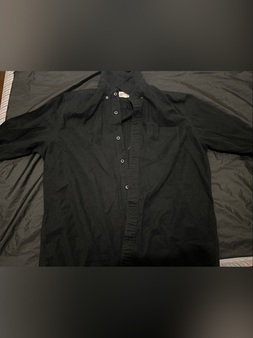 Gap Black Button-Front Shirt Jacket